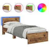 Bed Frame with Headboard Old Wood 75 x 190 cm Engineered Wood 885841