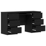 Desk with Drawer Black Oak 140 x 50 x 76 cm Engineered Wood 3329284