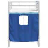 Kids'Loft Bed Frame with Curtains White and Blue 75 x 190 cm 42020815