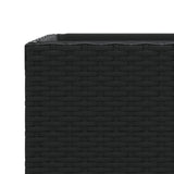 Garden Planter Black 40x40x80 cm Poly Rattan 366413
