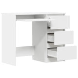 Desk White 90x45x76 cm Engineered Wood 801373