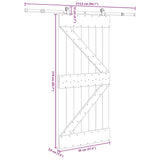 Sliding Door with Hardware Set 95x210 cm Solid Wood Pine 3332624