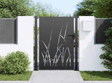 Garden Gate with Lock Black 110 x 180 cm Powder-coated steel 42015892