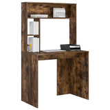 Desk with Shelf Smoked Oak 91 x 50 x 149 cm Engineered Wood 869262