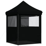 Foldable Party Tent Pop-Up with 4 Sidewalls Black 4005006