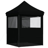 Foldable Party Tent Pop-Up with 4 Sidewalls Black 4005006