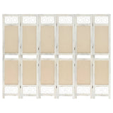 6-Panel Room Divider Cream 210x165 cm Fabric 338561