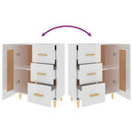Sideboard High Gloss White 69.5x34x90 cm Engineered Wood 812228