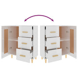 Sideboard High Gloss White 69.5x34x90 cm Engineered Wood 812228