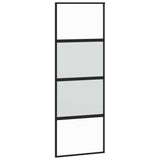 Sliding Door with Hardware Set Black 76x205 cm Tempered Glass 3375889