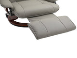 360&deg Swivel Recliner Chair with Footstool, Manual Recliner Armchair with Wooden Base, Faux T3398P328115