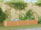 Garden Raised Bed Light Brown 240 x 40 x 45 cm Galvanised Steel 42017329