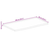 Table Top Live Edge 100x60x3.8 cm Solid Wood Mango 370598