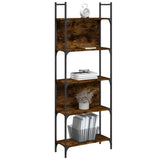 Bookshelf 5-Tier Smoked Oak 60.5x24x166.5 cm Engineered Wood 838865