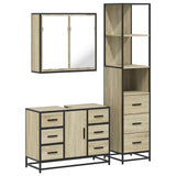 3 Piece Bathroom Furniture Set Sonoma Oak Engineered Wood 3301141