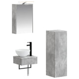Bathroom Cabinet Set 4 pcs Concrete Grey 43 x 16 x 62.5 cm 3407370