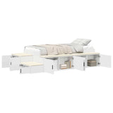 Storage Bed Frame White 244 x 127 x 53.5 cm Engineered wood 3335557