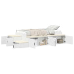 Storage Bed Frame White 244 x 118 x 53.5 cm Engineered wood 3335565