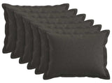 Cushion with Pillow HOUTEN 6 pcs Dark Grey Faux Linen 934571