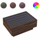 Coffee Table with LED Brown Oak 70x50x30 cm Engineered Wood 847517
