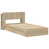 Bed Frame with Storage Sonoma Oak 90 x 200 cm Engineered Wood 3433555