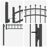 Fence Gate with Spikes EMMEN 150 x 100 cm Powder-coated steel 42008989