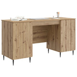 Desk with Shelf Artisan Oak 142.5 x 50 x 75 cm Engineered Wood 3414593