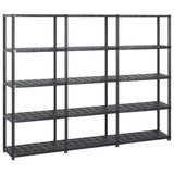 Storage Shelf 5-Tier Black 213x38x170 cm Plastic 3059856