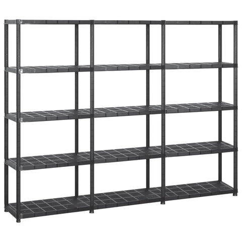 ZNTS Storage Shelf 5-Tier Black 213x38x170 cm Plastic 3059856