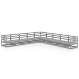 9 Piece Garden Lounge Set Grey Solid Pinewood 3075846