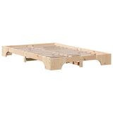 Bed Frame Natural 135 x 190 cm Solid Pine Wood 872869