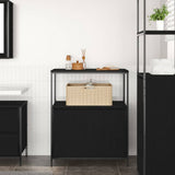 Bathroom Cabinet with Shelves Black Oak 76.5x35x95 cm 861917