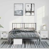 Metal Bed Frame without Mattress with Headboard Black 150x200cm 352482