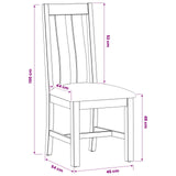 Dining Chair 2 pcs Solid Oak Wood Grey 45 x 54 x 100 cm 42039158