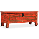 ZNTS Storage Chest Solid Mango Wood 101x39x42 cm Red 244949