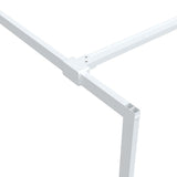Walk-in Shower Wall White 80x195 cm Clear ESG Glass 152120