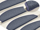 Stair Mats 15 pcs 65x24x4 cm Dark Grey and Blue Half Round Large 322365