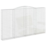 Arched Gabion Baskets 5 pcs 400x30x220/240 cm Galvanised Iron 3146947