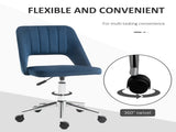 Armless Velvet-Feel Office Chair - Dark Blue T3398P329953