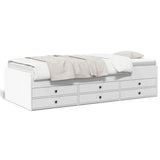 Daybed with Drawers without Mattress White 75x190 cm Small Single 3280888