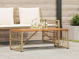 Outdoor Table Natural 80 x 40 x 40 cm Steel and Poly Rattan 42025146