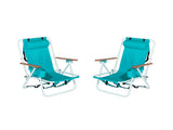 Folding Beach Chair Set of 2 for Adults, 4 Position Portable Backpack Foldable 92694643