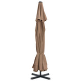 Garden Parasol with Portable Base Taupe 276324