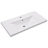 Sink Cabinet With Basin Black and White Engineered Wood, Ceramic 3071550