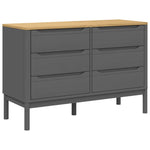 Chest of Drawers FLORO Grey Solid Wood Pine 374013