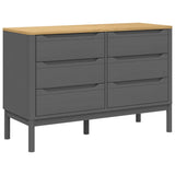 Chest of Drawers FLORO Grey Solid Wood Pine 374013