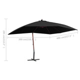 Garden Parasol Black Polyester Large UV-resistant materials 47122