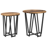 Side Table Set 2 pcs Old Wood and Black 50 x 50 x 50.5 cm 869724
