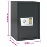 Digital Safe with Lock Dark grey 40 x 35 x 60 cm Steel 42011309