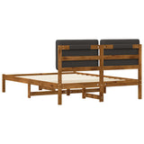 Bed Frame with Upholstered Headboard Natural and Dark Grey 903983